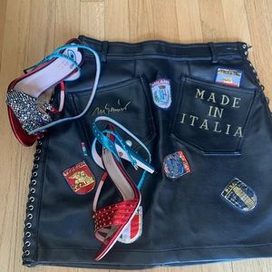 Moschino black leather skirt